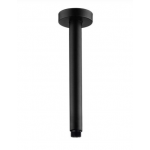Lucid Matte Black Round Ceiling Shower Arm 200